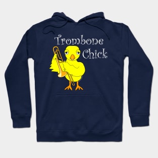 Trombone Chick White Text Hoodie